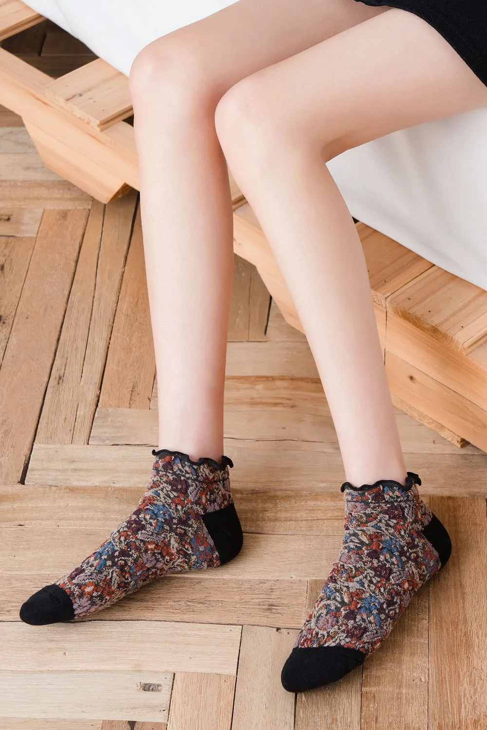 Fashion Print Cotton Woman Socks Summer Harajuku Retro Short Socks Korean Japanese Style Kawaii Cute Low Cut Ankle Sock Slippers