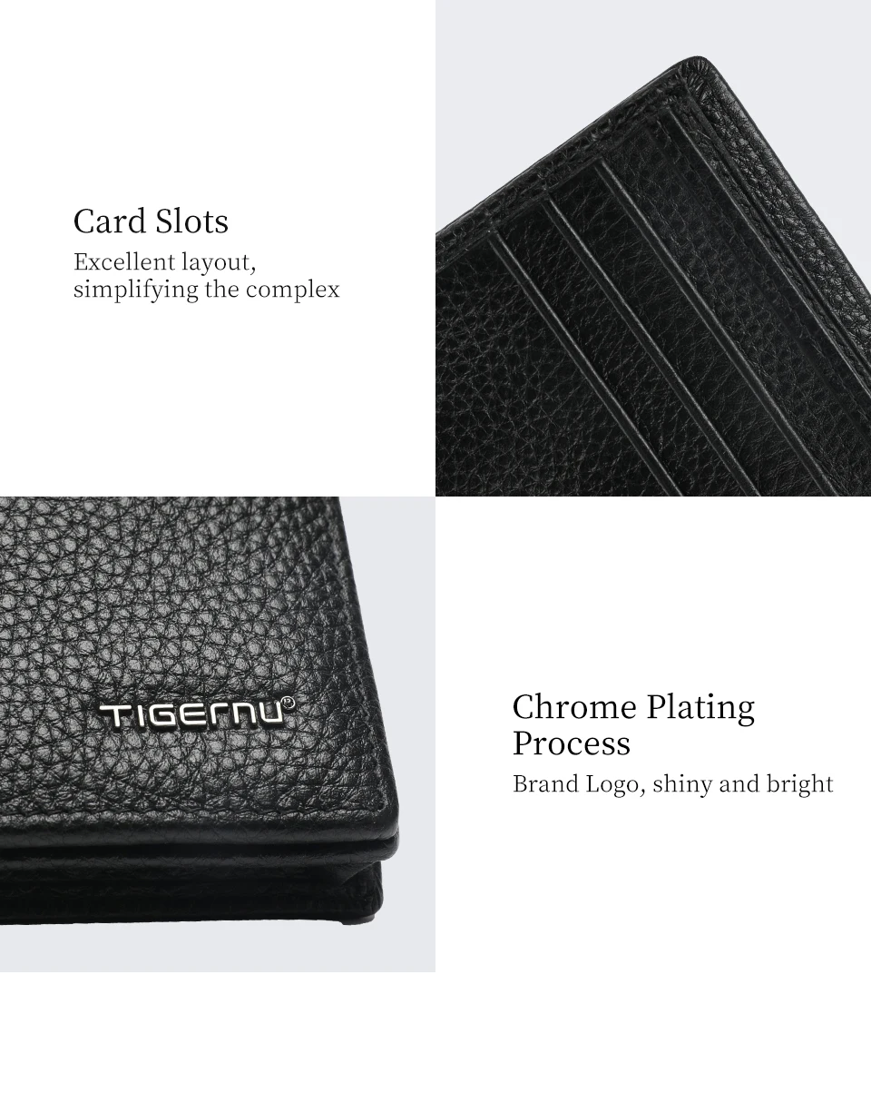 Tigernu 100% Genuine Leather Men Wallet Designer Men's Purse Card Wallet For Men Small Money Bag High Quality Luxury Male Wallet