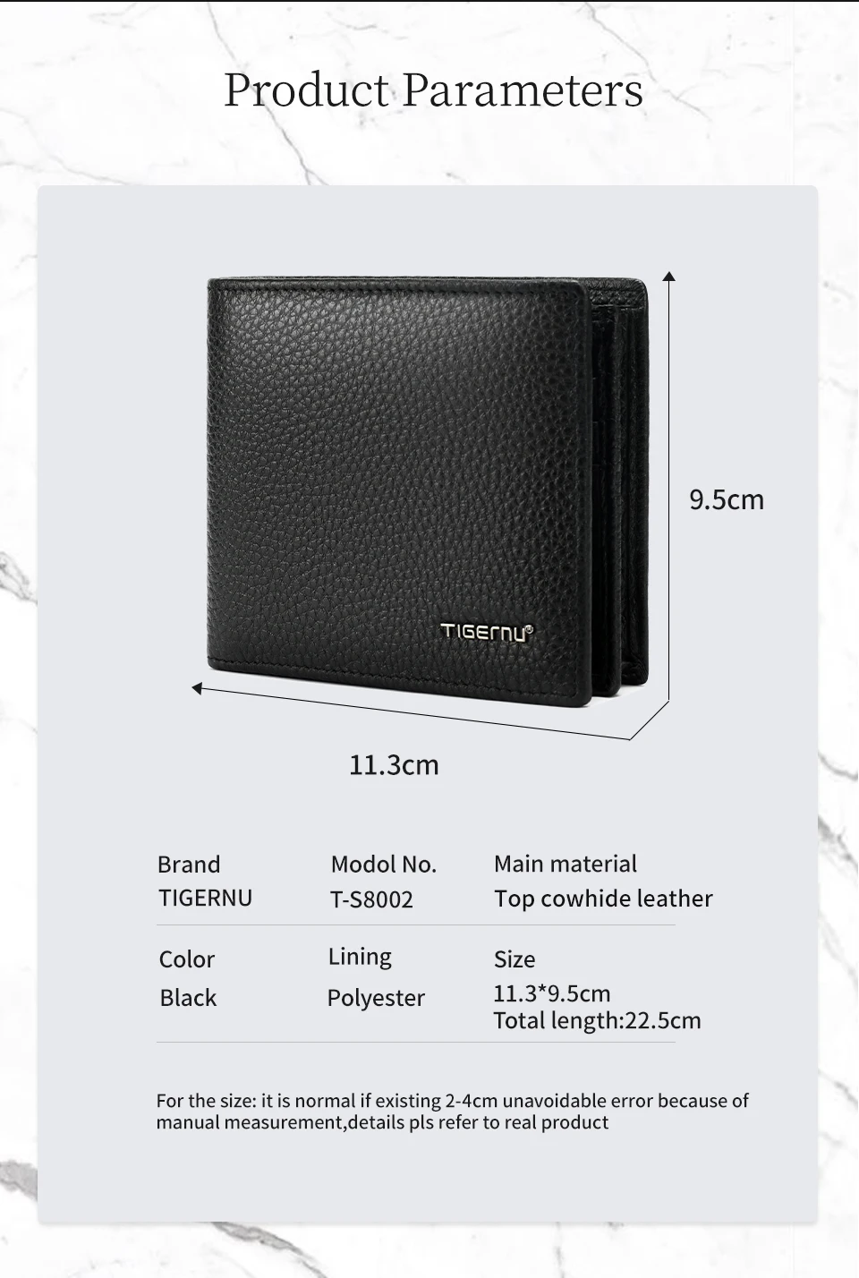 Tigernu 100% Genuine Leather Men Wallet Designer Men's Purse Card Wallet For Men Small Money Bag High Quality Luxury Male Wallet
