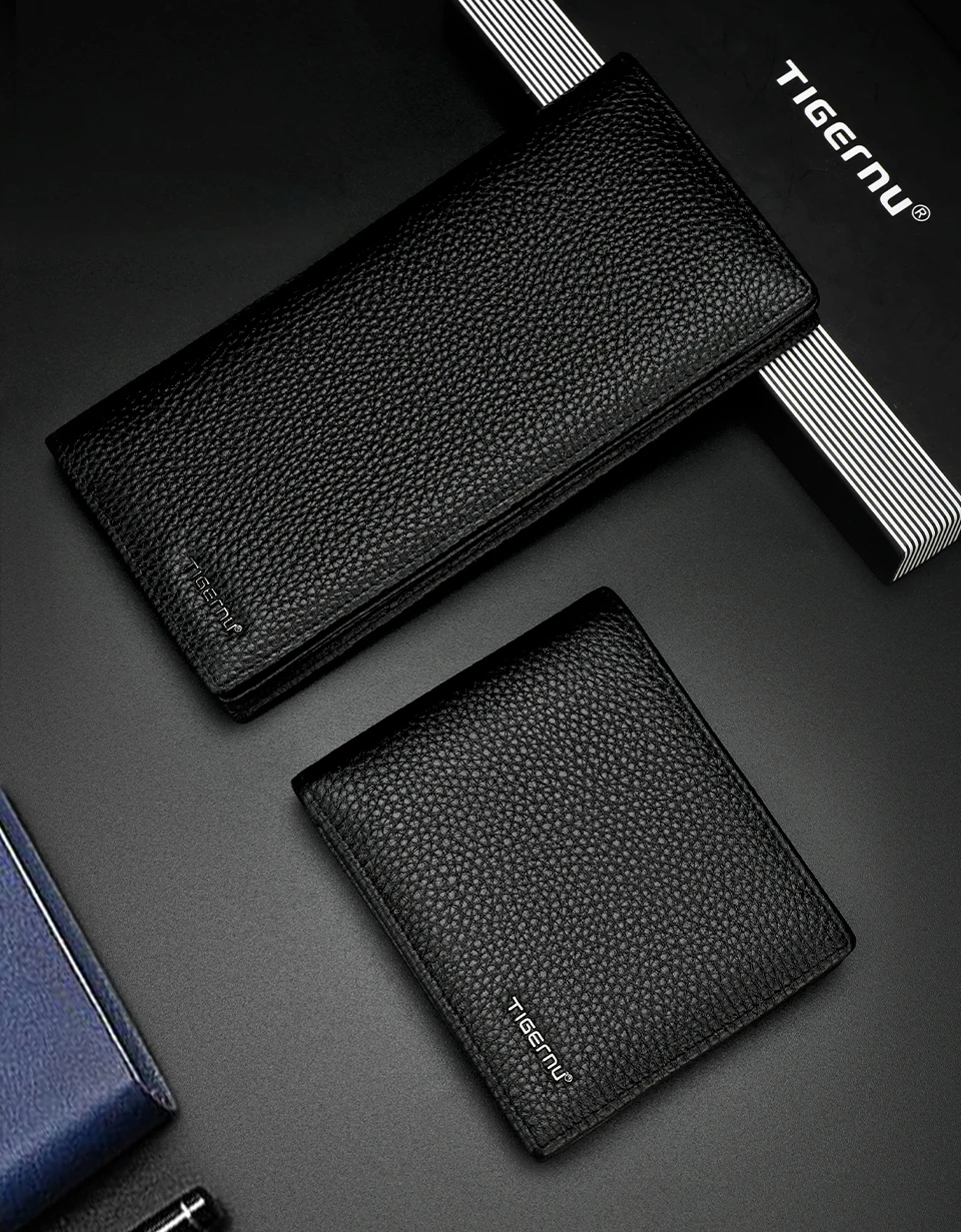 Tigernu 100% Genuine Leather Men Wallet Designer Men's Purse Card Wallet For Men Small Money Bag High Quality Luxury Male Wallet