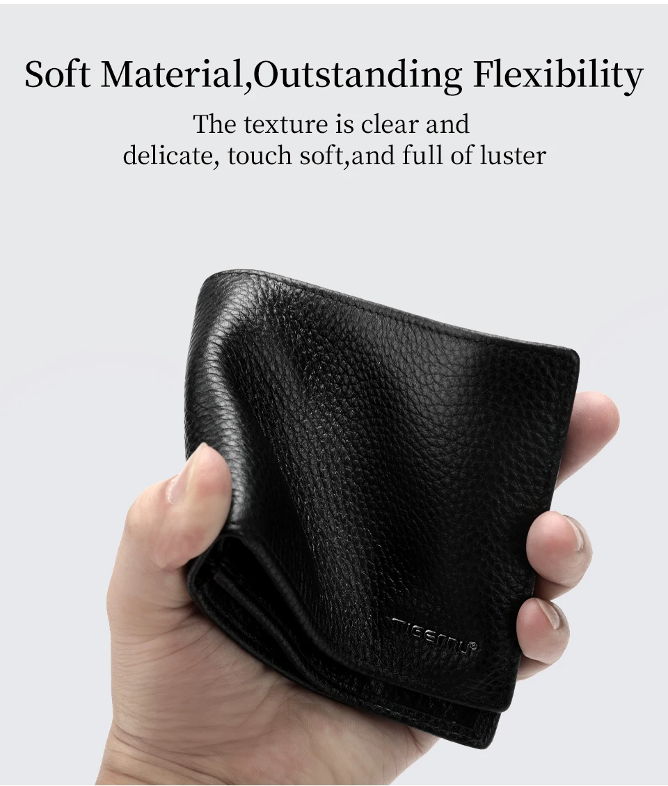 Tigernu 100% Genuine Leather Men Wallet Designer Men's Purse Card Wallet For Men Small Money Bag High Quality Luxury Male Wallet