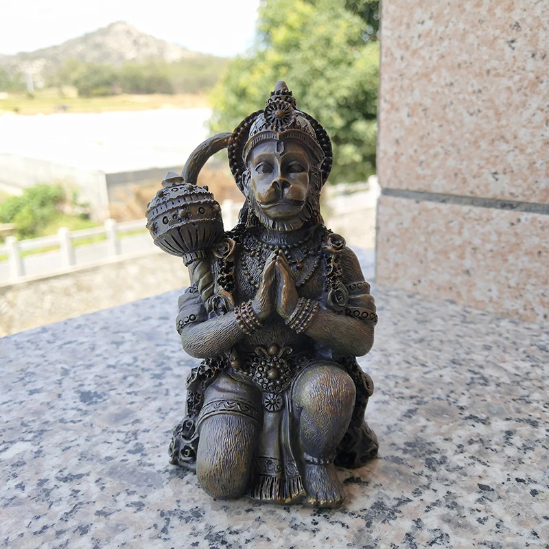Stone Color Hanuman Statue Sculpture Big Resin Hindu Monkey God Buddha Statues Figurine Zen Home Garden Decoration Lucky Gifts