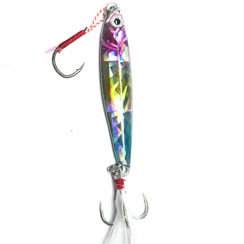 Glow Jigging Fishing Lure 30g/40g/60g/80g Sea Bass Artificial Baits Shore Cast Metal Jig