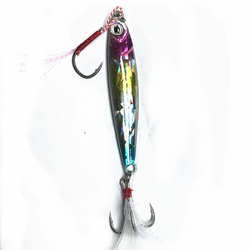 Glow Jigging Fishing Lure 30g/40g/60g/80g Sea Bass Artificial Baits Shore Cast Metal Jig
