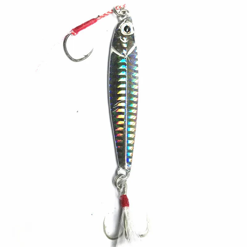 Glow Jigging Fishing Lure 30g/40g/60g/80g Sea Bass Artificial Baits Shore Cast Metal Jig