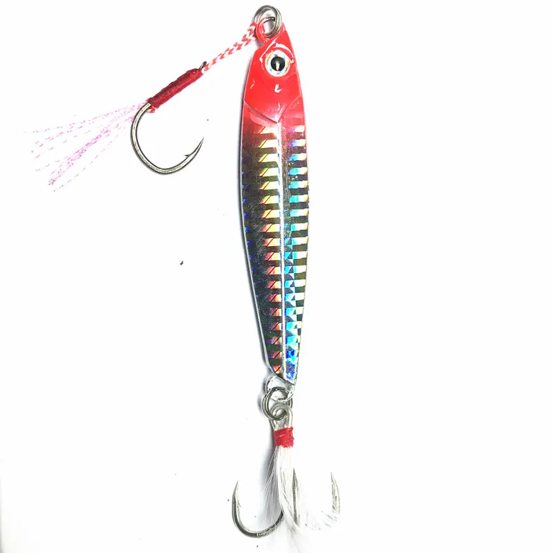 Glow Jigging Fishing Lure 30g/40g/60g/80g Sea Bass Artificial Baits Shore Cast Metal Jig
