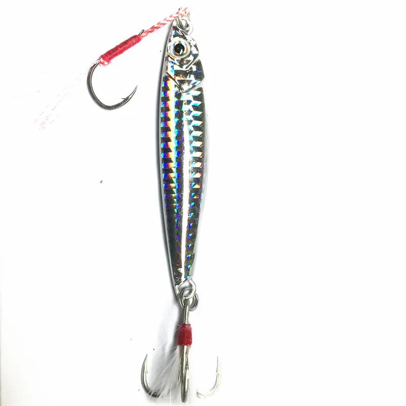 Glow Jigging Fishing Lure 30g/40g/60g/80g Sea Bass Artificial Baits Shore Cast Metal Jig