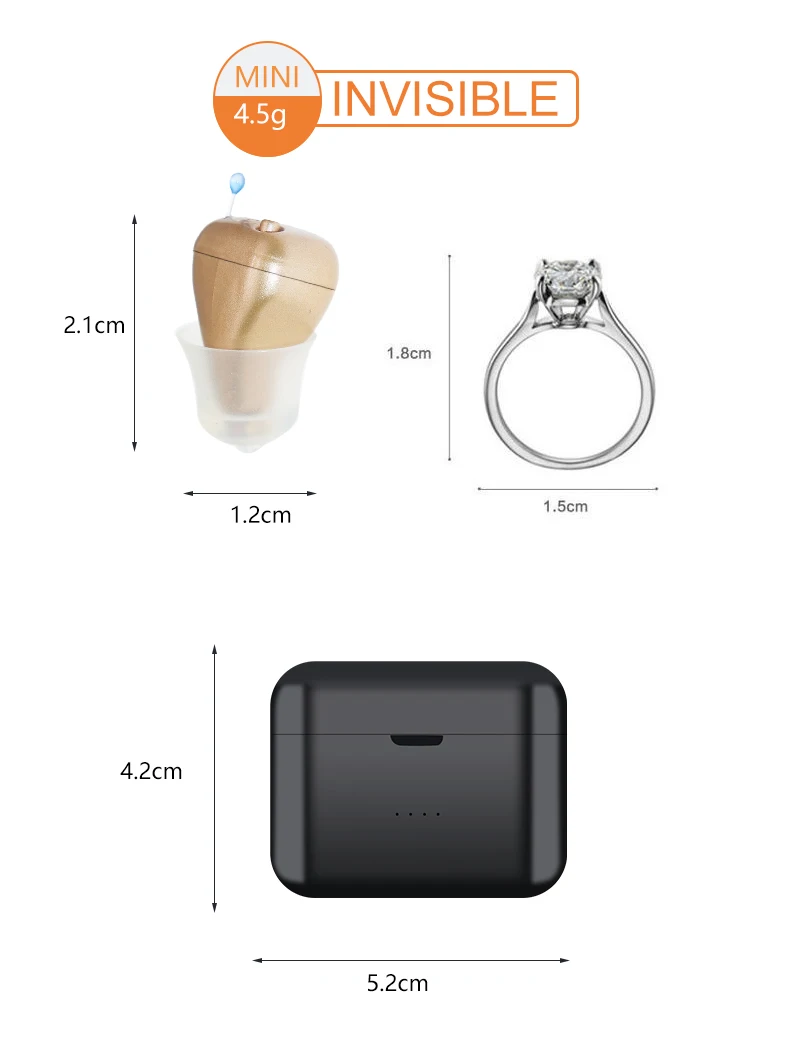 New Hearing Aids SR61 Rechargeable Audifonos for Deafness/Elderly Adjustable Wireless Invisible Ear Sound Amplifier Drop Shiping