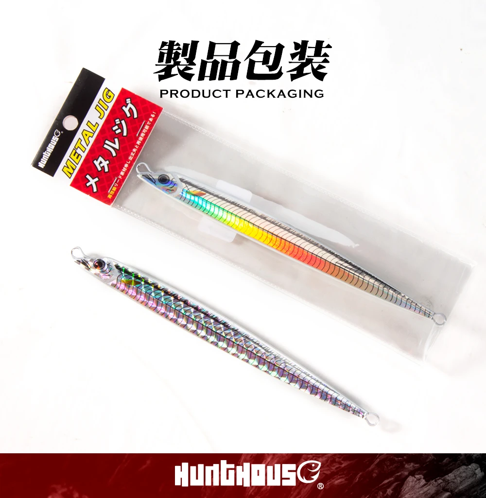Hunthouse Fishing Metal Jig Lure Cutlassfish Shore Slow Cast Jigging 40g/60g/90g/120g/180g Sinking Bluefish Spinning Tackle