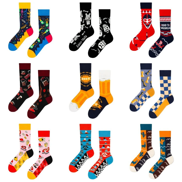 Cross Border New Spring/Summer Personalized Cartoon AB Fashion Socks Creative Cartoon Couple Cotton Socks