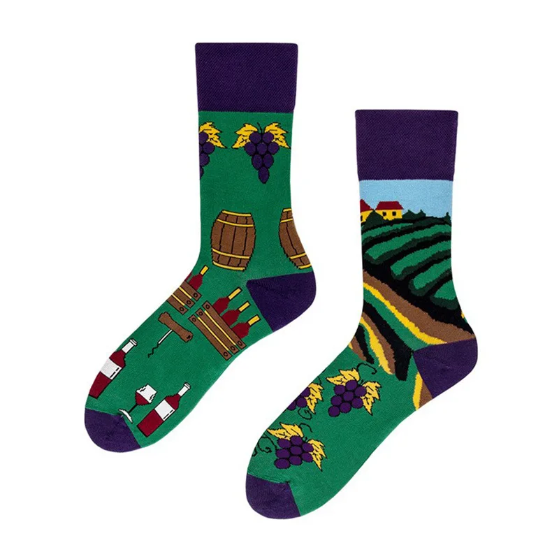 Cross Border New Spring/Summer Personalized Cartoon AB Fashion Socks Creative Cartoon Couple Cotton Socks