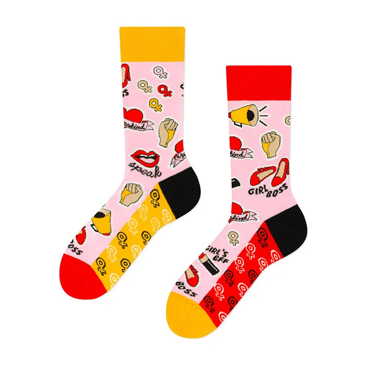 Cross Border New Spring/Summer Personalized Cartoon AB Fashion Socks Creative Cartoon Couple Cotton Socks