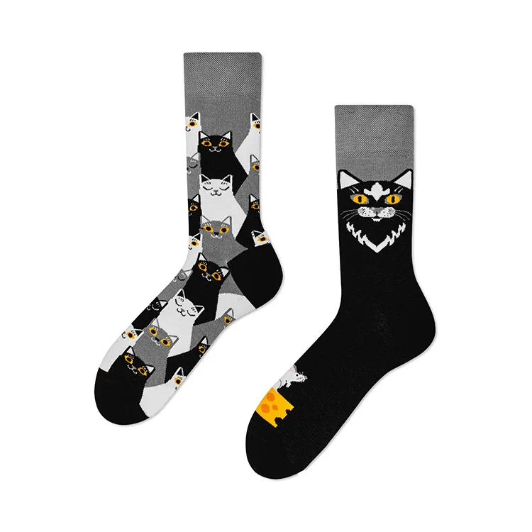 Cross Border New Spring/Summer Personalized Cartoon AB Fashion Socks Creative Cartoon Couple Cotton Socks