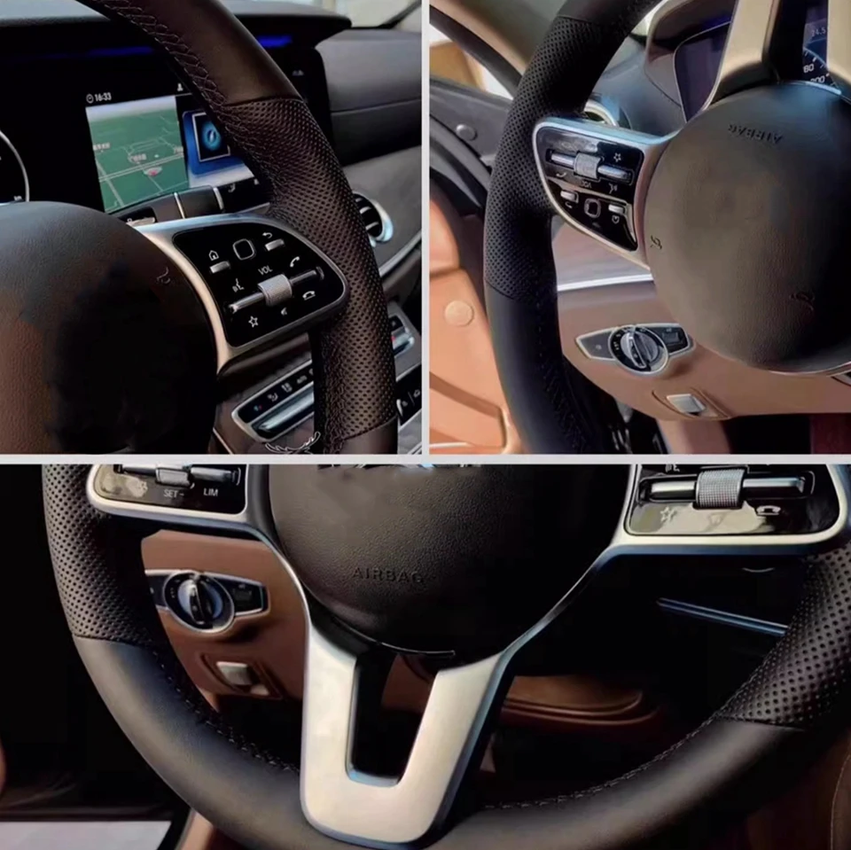 Non-Slip Leather Car Steering Wheel Cover For Honda Fit Jazz City 2009-2013 Insight 2010 2011 2012 2014 Car Accessories