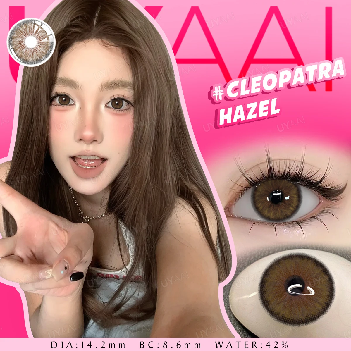 UYAAI Color Blue Contact Lenses 1 Pair Natural Eye Color Lens Yearly Colored Green Pupils For Eyes Contacts