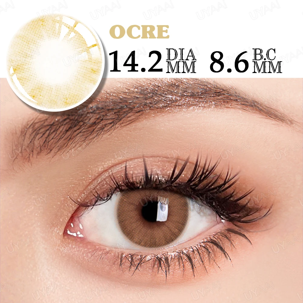 UYAAI Color Blue Contact Lenses 1 Pair Natural Eye Color Lens Yearly Colored Green Pupils For Eyes Contacts