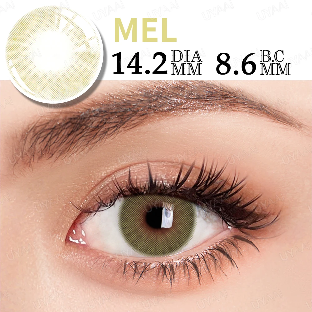 UYAAI Color Blue Contact Lenses 1 Pair Natural Eye Color Lens Yearly Colored Green Pupils For Eyes Contacts