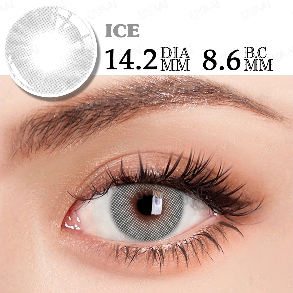 UYAAI Color Blue Contact Lenses 1 Pair Natural Eye Color Lens Yearly Colored Green Pupils For Eyes Contacts
