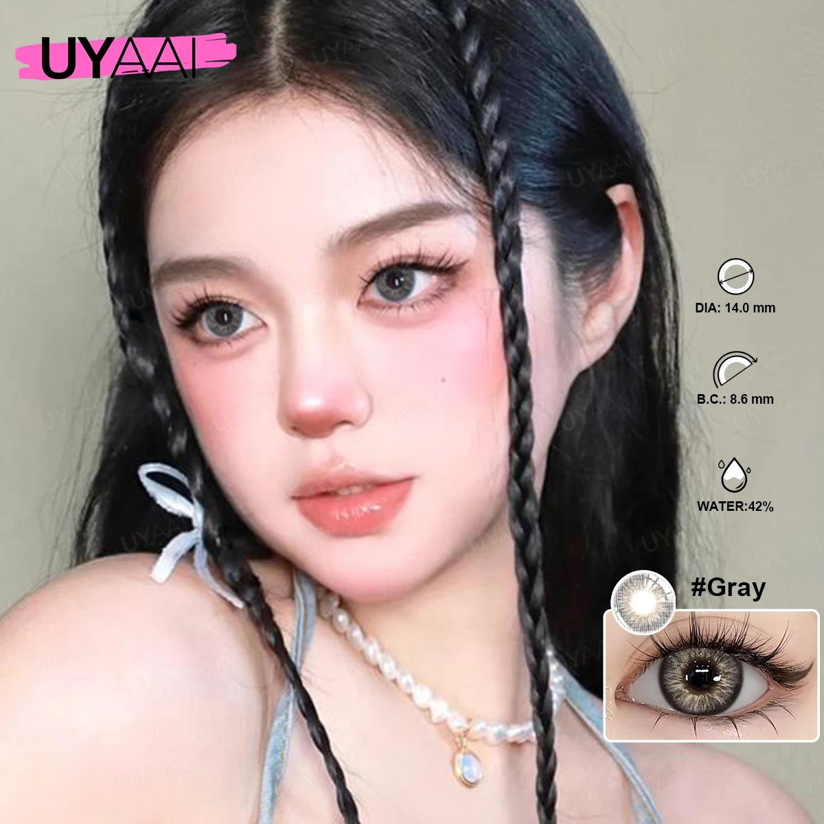 UYAAI Color Blue Contact Lenses 1 Pair Natural Eye Color Lens Yearly Colored Green Pupils For Eyes Contacts