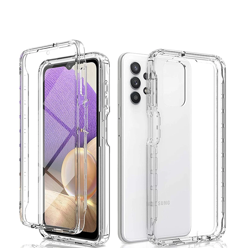 360 Full Body Case For Samsung Galaxy A12 A32 A22 A52 A53 A73 A52s A33 S21 S22 Ultra Double Sided Silicone TPU Transparent Coque