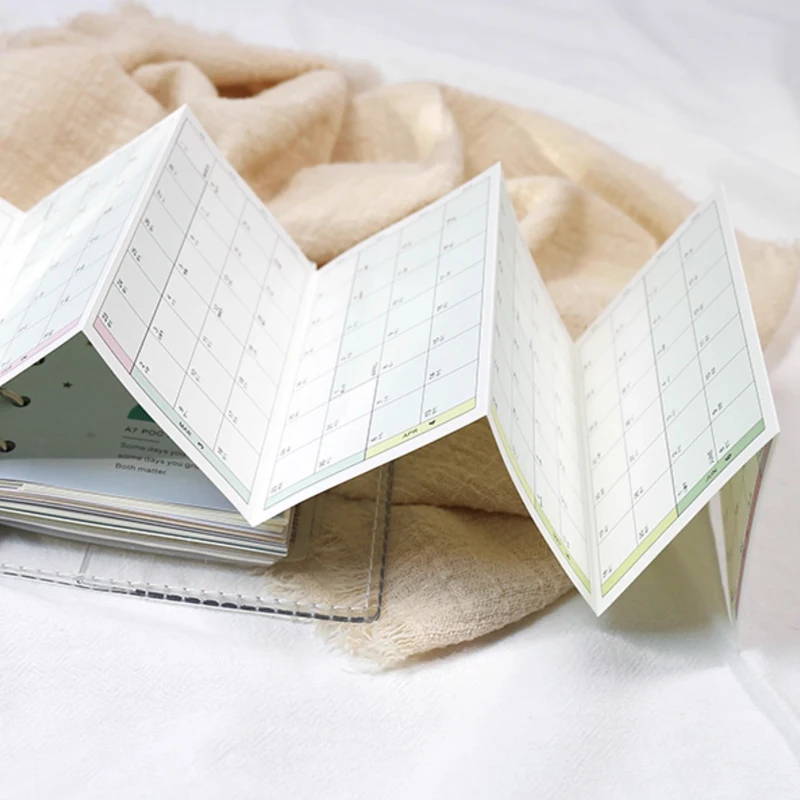 Fromthenon A6 A7 M5 2026 Calendar 8-folding 2026 Loose-leaf Notebook Calendar Year Month Plan Schedule Loose-leaf Inner Page