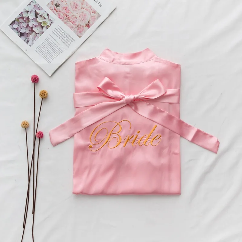 Summer Lace Sleepwear Bride&Bridemaid Wedding Robe Gown Solid Embroidery Kimono Bathrobe Women Casual Home Night Dress M L Xl
