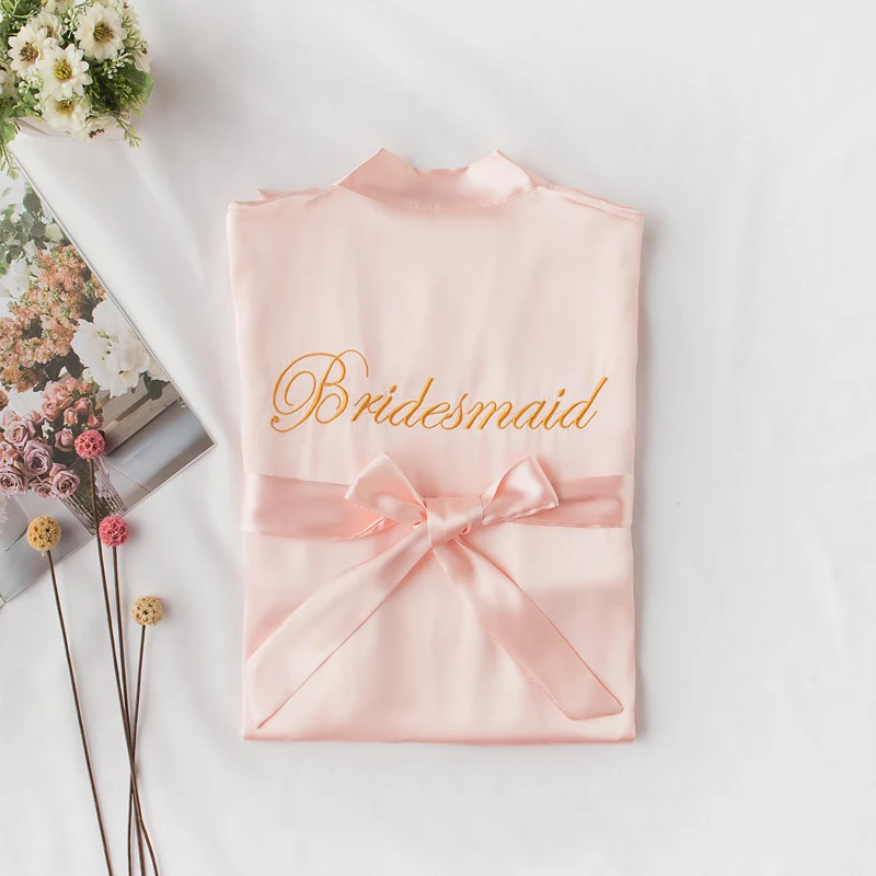 Summer Lace Sleepwear Bride&Bridemaid Wedding Robe Gown Solid Embroidery Kimono Bathrobe Women Casual Home Night Dress M L Xl
