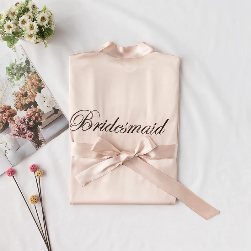Summer Lace Sleepwear Bride&Bridemaid Wedding Robe Gown Solid Embroidery Kimono Bathrobe Women Casual Home Night Dress M L Xl