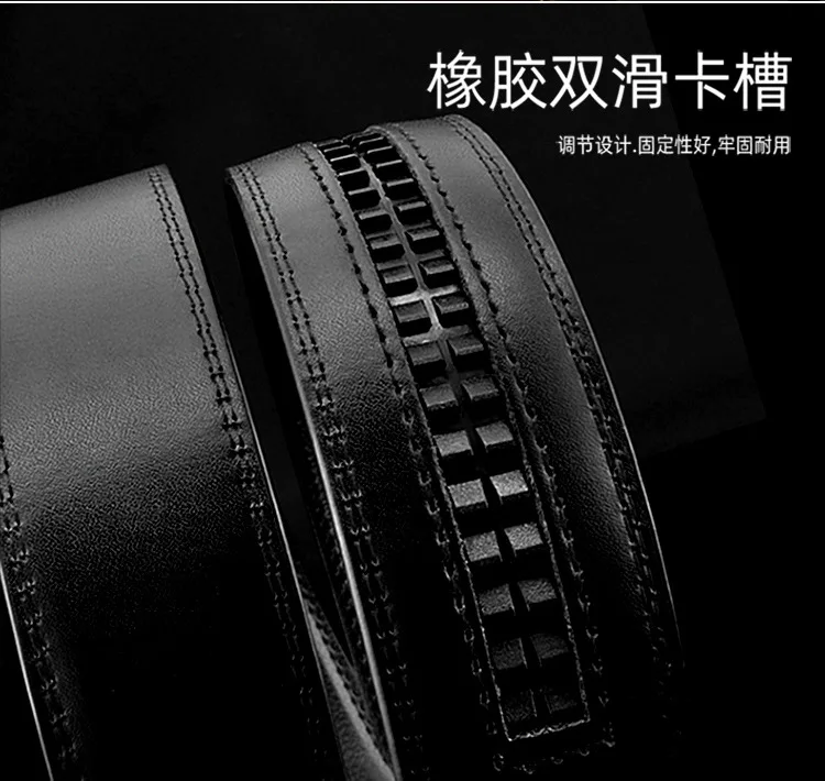 3.5cm High-quality Men's Belt Business Casual B Automatic Buckle Leather Two-layer Cowhide All-match Suit Belt for Men
