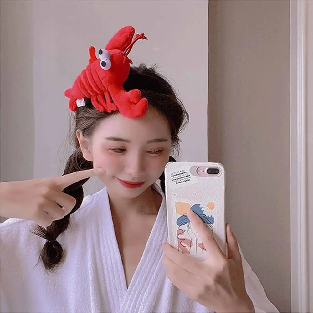 Fashion Hair Accessories Crayfish Crab Cute Hair Band Plush Hairpin Headband Face Wash