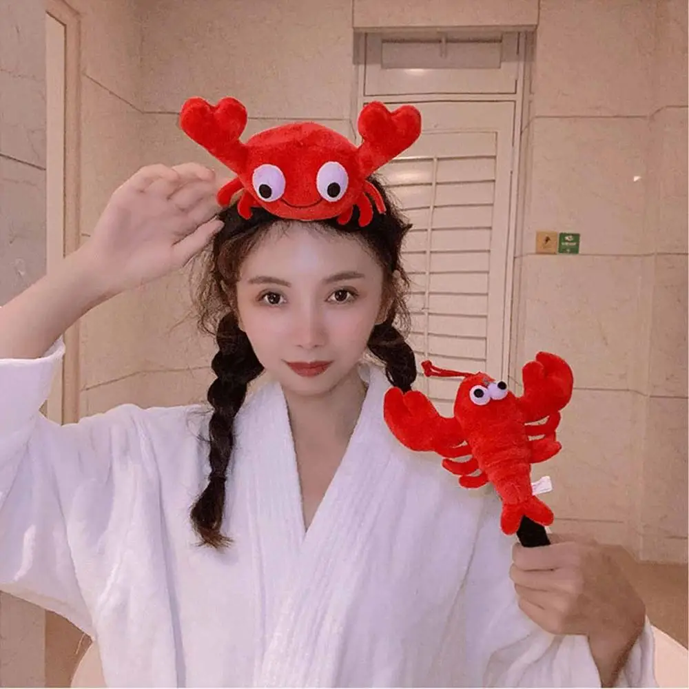 Fashion Hair Accessories Crayfish Crab Cute Hair Band Plush Hairpin Headband Face Wash