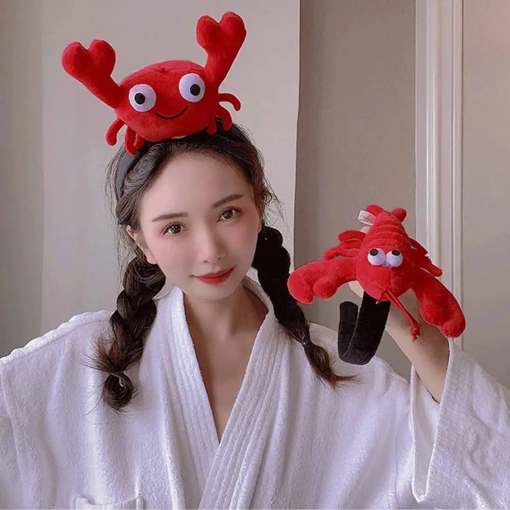 Fashion Hair Accessories Crayfish Crab Cute Hair Band Plush Hairpin Headband Face Wash