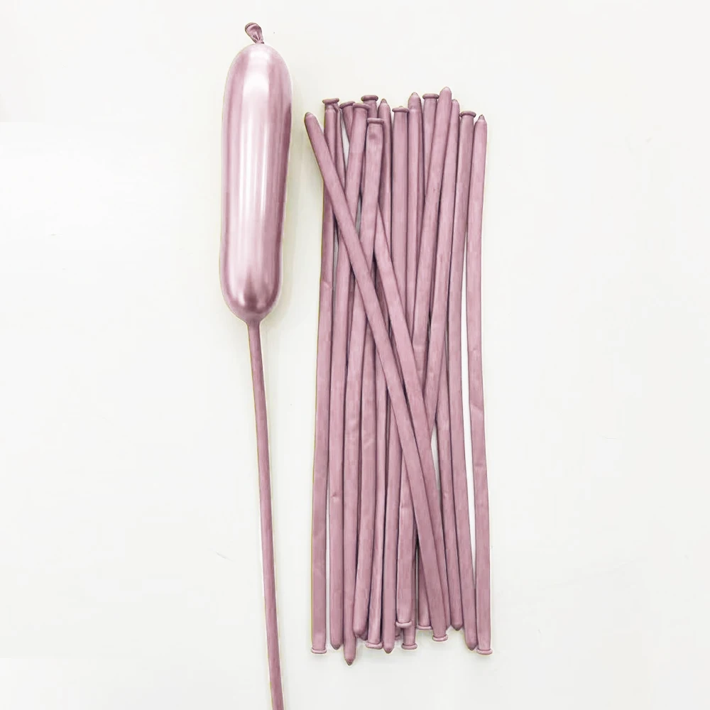 10/20/30Pcs Metal Long Balloons Metallic Silver Blue Purple Green Chrome Rose Gold Long Balloon for Birthday Baby Shower Decor