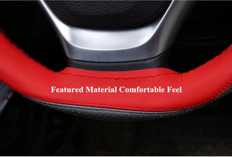 Anti-slip Fiber Leather DIY 38cm Car Steering Wheel Cover Case With Needles And Thread Automobile Interior Accessory Universal