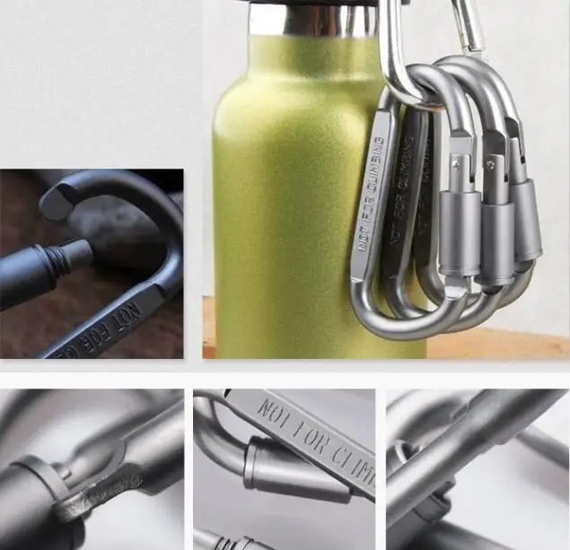4Pcs Carabiner Travel Kit Camping Equipment Alloy Aluminum Survival Gear Camp Mountaineering Hook Outdoor Carabiner GYH