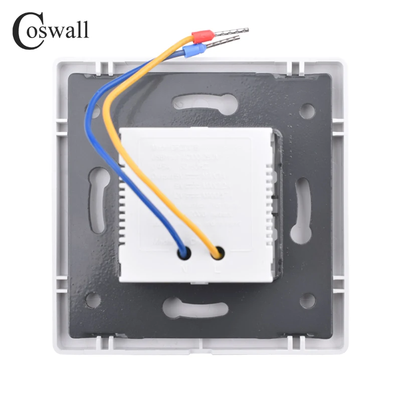 COSWALL E45 / P45 Module 45*45mm EU Standard Wall Socket QC 3.0 Type-A & PD 20W Type-C Dual USB Fast Charge DC 5V,3A/9V,2.22A
