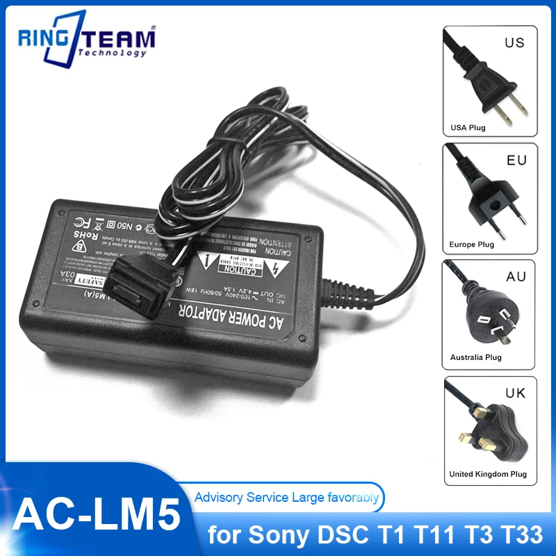 AC-LM5 AC-LM5A Power Adapter Kit for Sony Digital Camera CyberShot DSC T1 T11 T3 T33 M1 DSCT1 DSCT11 DSCT3 DSCT33 DSCTM1
