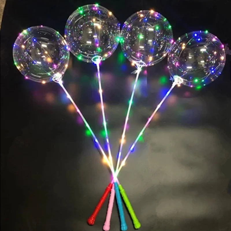 10-50pc Bobo Balloon LED Handle 3 Level Flashing Handle with 3M Light String with 30pc LED Light for Led Bobo Balloon Accessorie