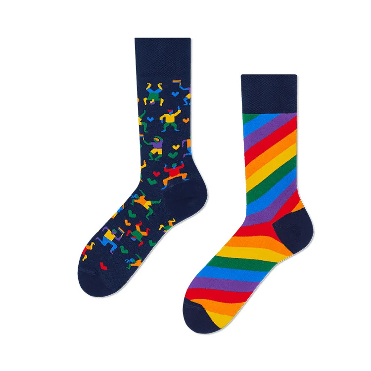 Cross Border New Spring/Summer Personalized Cartoon AB Fashion Socks Creative Cartoon Couple Cotton Socks