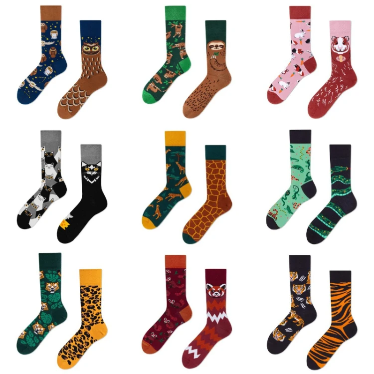 Cross Border New Spring/Summer Personalized Cartoon AB Fashion Socks Creative Cartoon Couple Cotton Socks