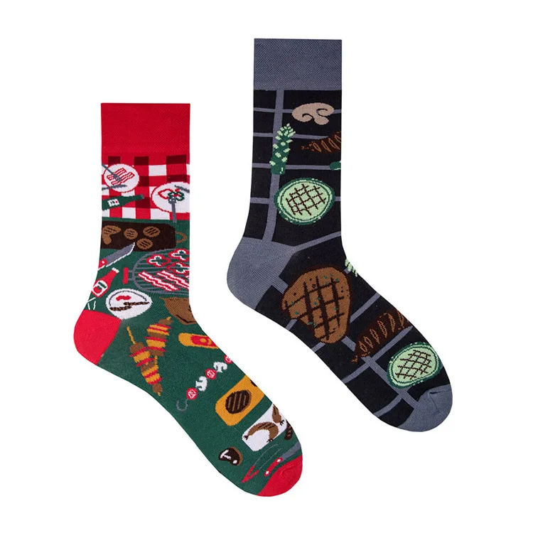 Cross Border New Spring/Summer Personalized Cartoon AB Fashion Socks Creative Cartoon Couple Cotton Socks