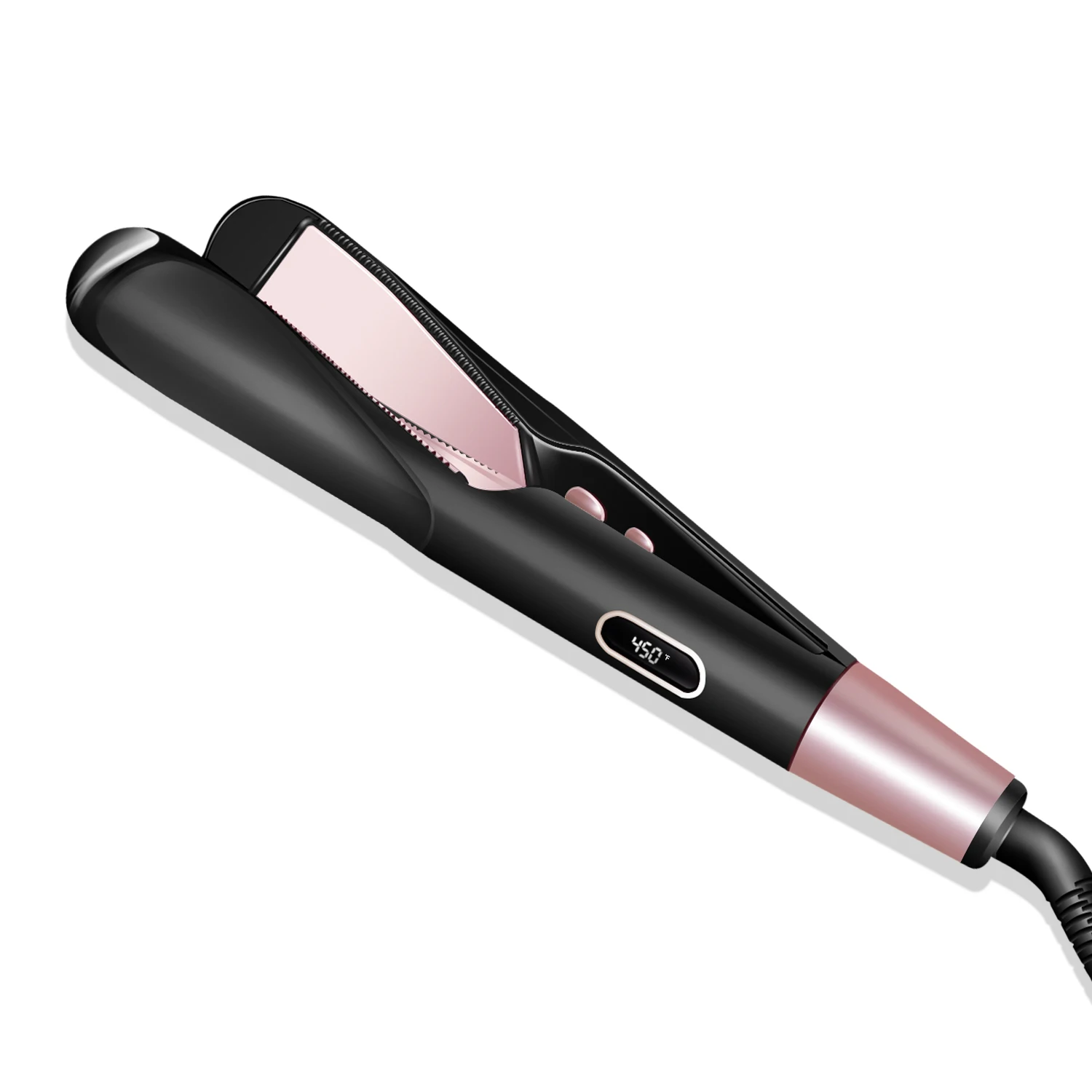 2 In 1 Pro Twist Hair Straightener And Curler Spiral Wave Curling Gold Titanium Flat Iron Straightening Curling Styling Tool