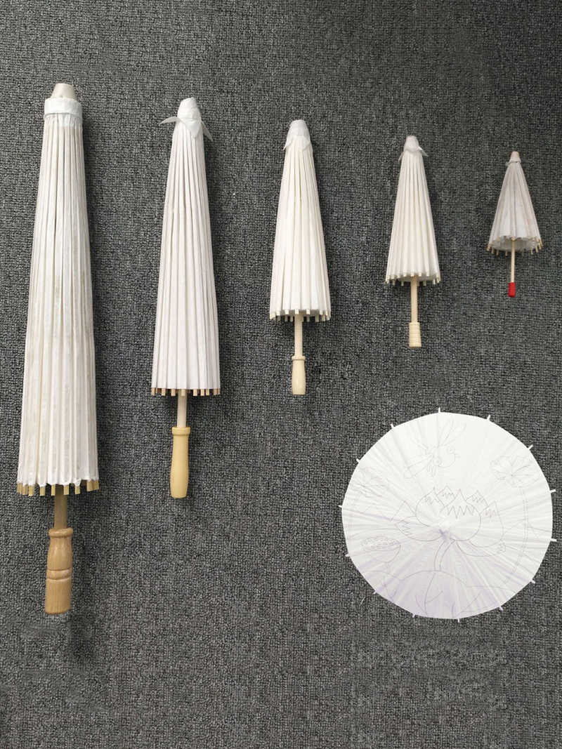 White Paper Umbrella Women Vintage Dance Prop Wedding Party Favors Christmas Home Ceiling Decors 20/30/40/60cm Paper Umbrella