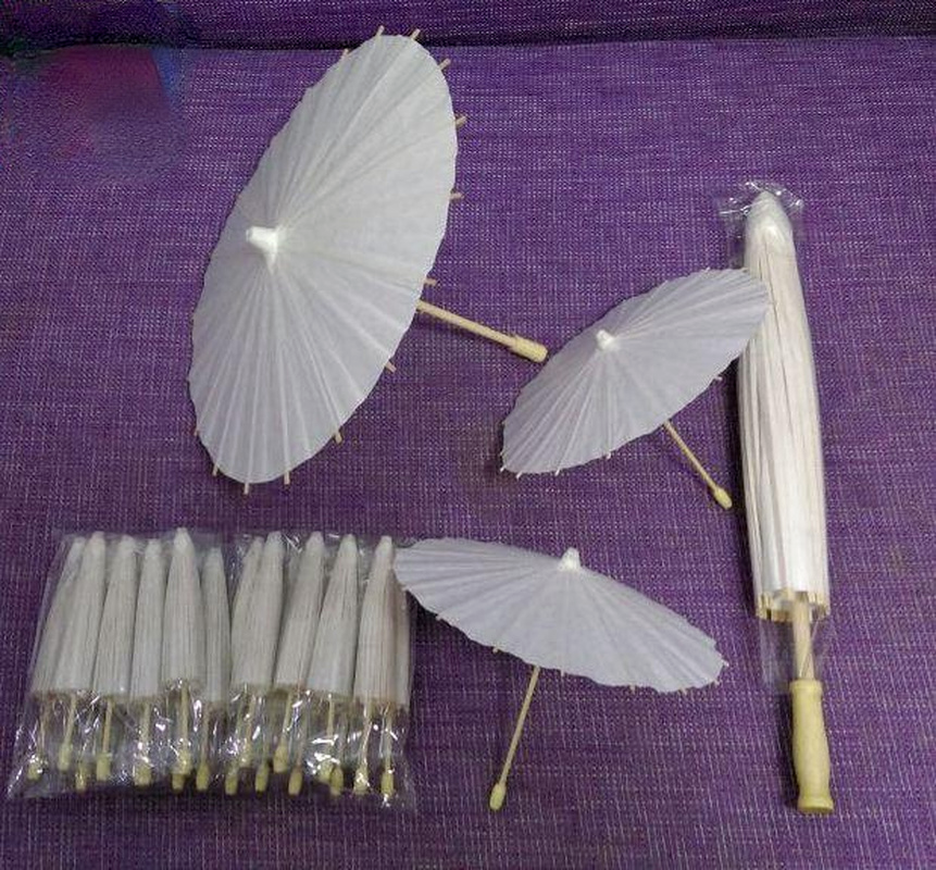 White Paper Umbrella Women Vintage Dance Prop Wedding Party Favors Christmas Home Ceiling Decors 20/30/40/60cm Paper Umbrella