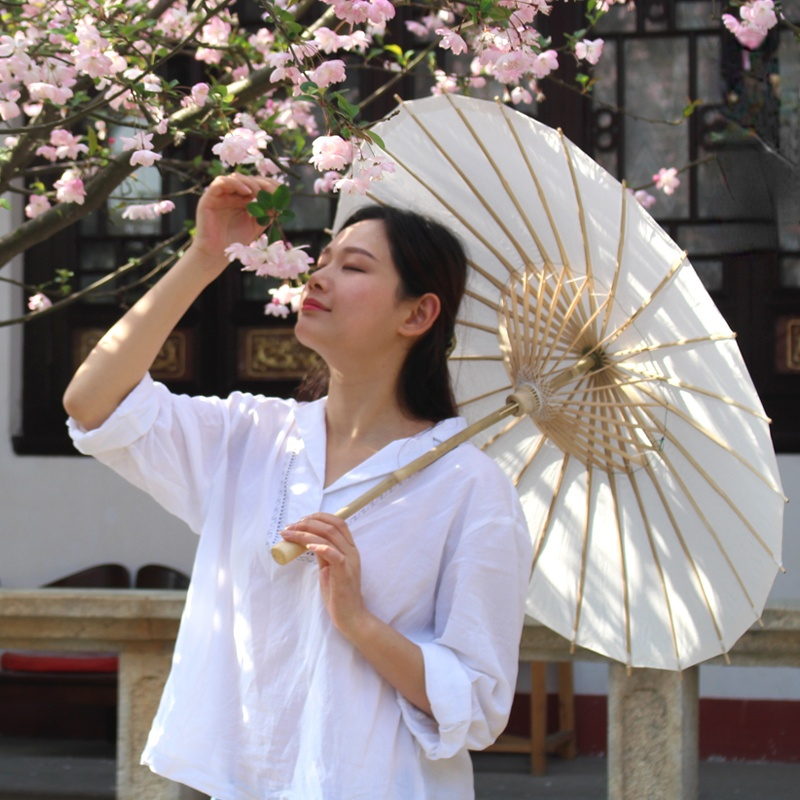 White Paper Umbrella Women Vintage Dance Prop Wedding Party Favors Christmas Home Ceiling Decors 20/30/40/60cm Paper Umbrella
