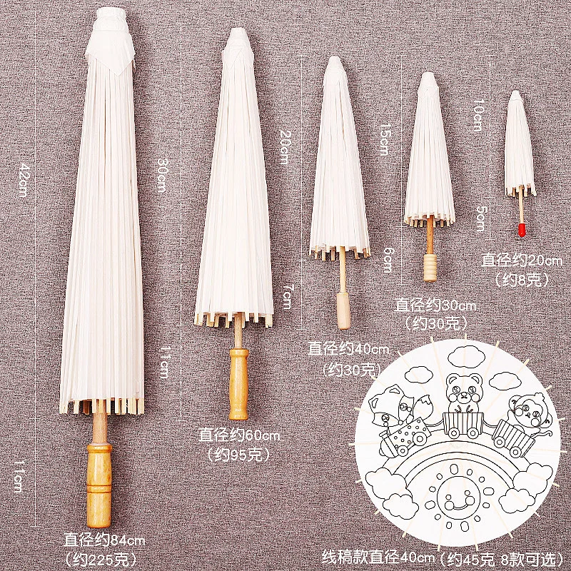 White Paper Umbrella Women Vintage Dance Prop Wedding Party Favors Christmas Home Ceiling Decors 20/30/40/60cm Paper Umbrella