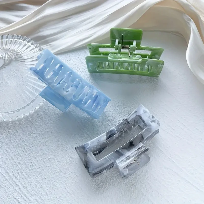 Multi Color Rectangle Claw Clips, Colorful Non-Slip Strong Hold Jaw Clamps, Styling Accessories For Women Girls Thin T