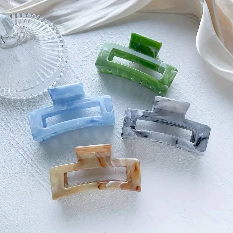Multi Color Rectangle Claw Clips, Colorful Non-Slip Strong Hold Jaw Clamps, Styling Accessories For Women Girls Thin T