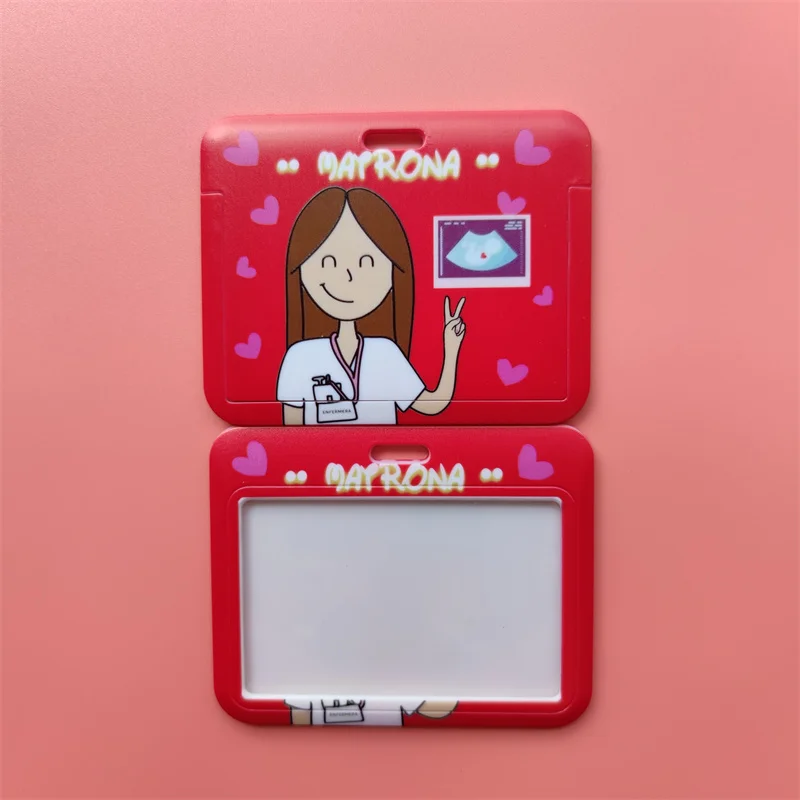 Doctor Nurse Horizonal Women's Lanyards ID Card Holder Badge Holders Hang Rope Lanyard Amusing Card Case Retractable Clip
