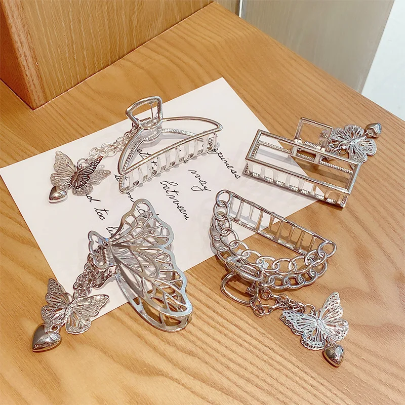 2022 Multiple Styles Fashion Alloy Geometric Large Butterfly Love Pendant Hairpin Barrettes for Women Girl Accessories Headwear